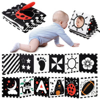 URMYWO Black and White Baby Toys High Contrast Newborn Toys 0-3 Months Brain Development Soft Baby BookTummy Time Toys Infant Sensory Toys 0-6-12 Months Visual Stimulation Montessori Toy Gift